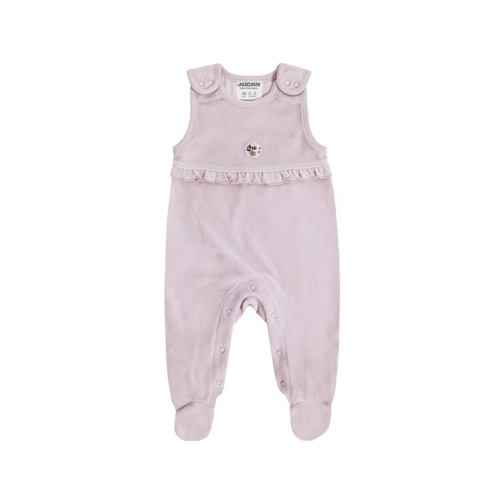 Baby Strampler Set Jacky rosa mit Blumenmuster und langarm Shirt weich bequem für Babys