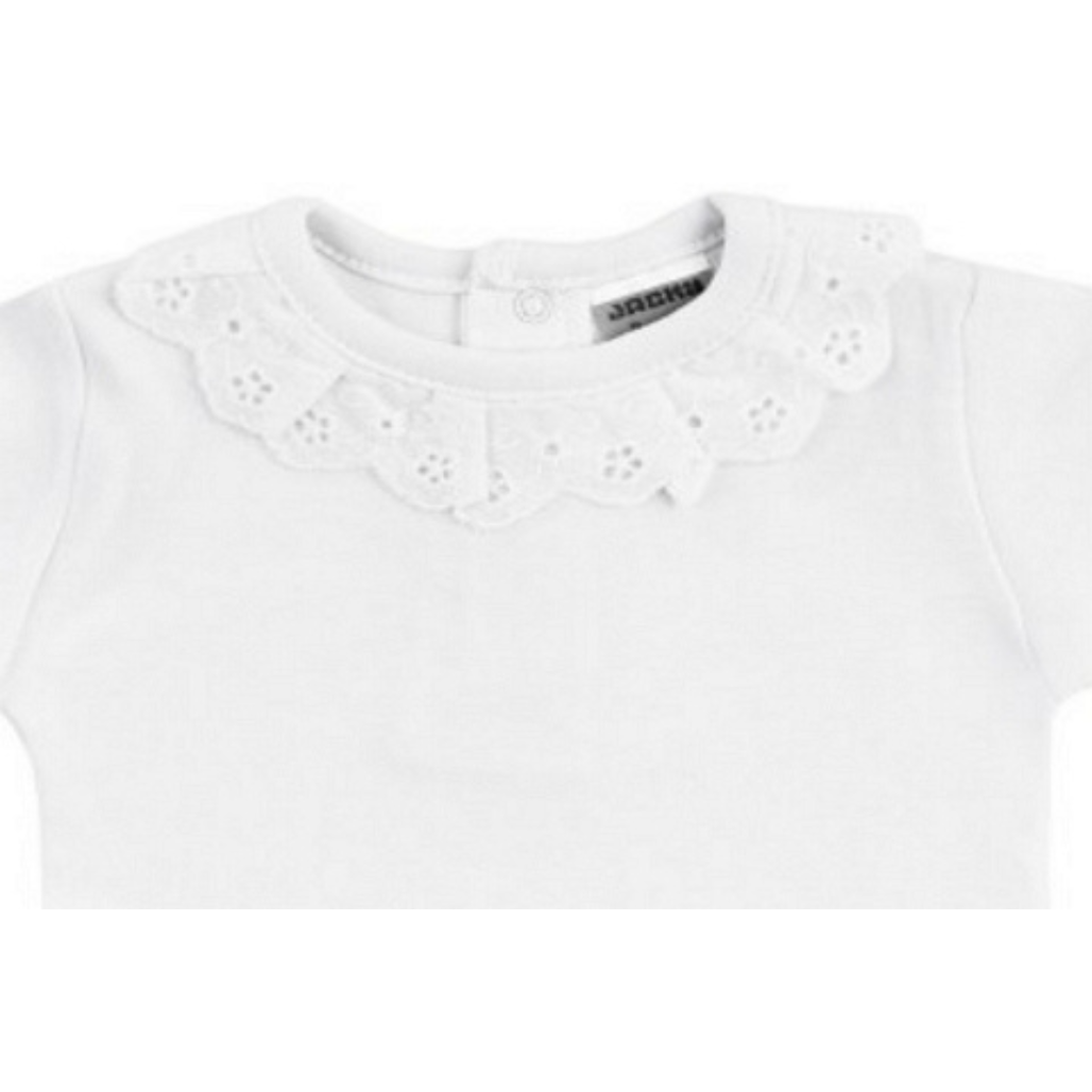 Baby Langarmshirt Jacky weiß mit Kragen Detail weich bequem und elegant für Babys