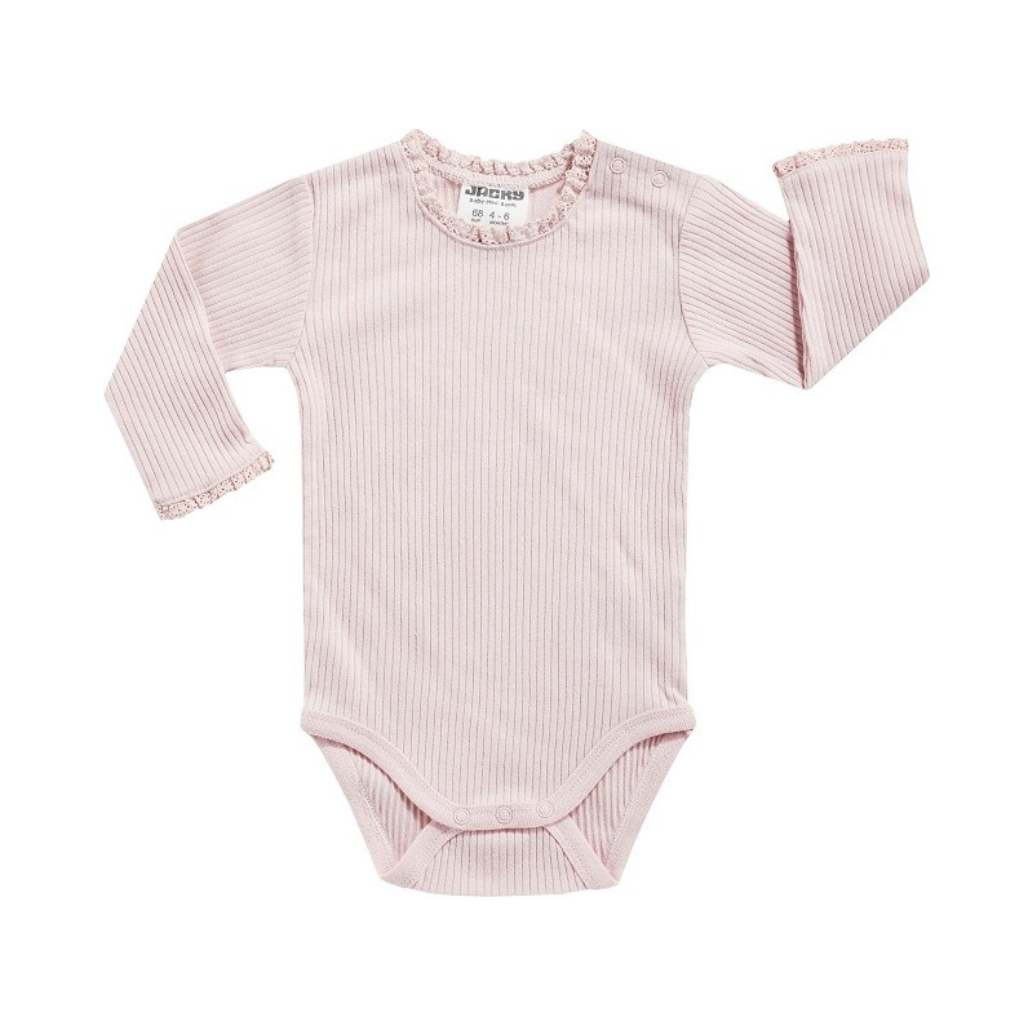 Baby Strampler Set Jacky rosa mit langarm Shirt und feinem Muster weich und bequem für Babys