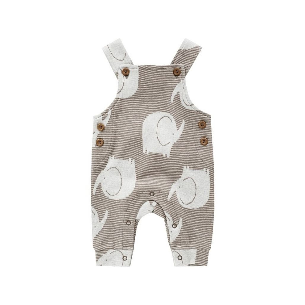 Baby Strampler Set Jacky beige mit Elefanten Muster und Langarm Shirt aus weichem Stoff
