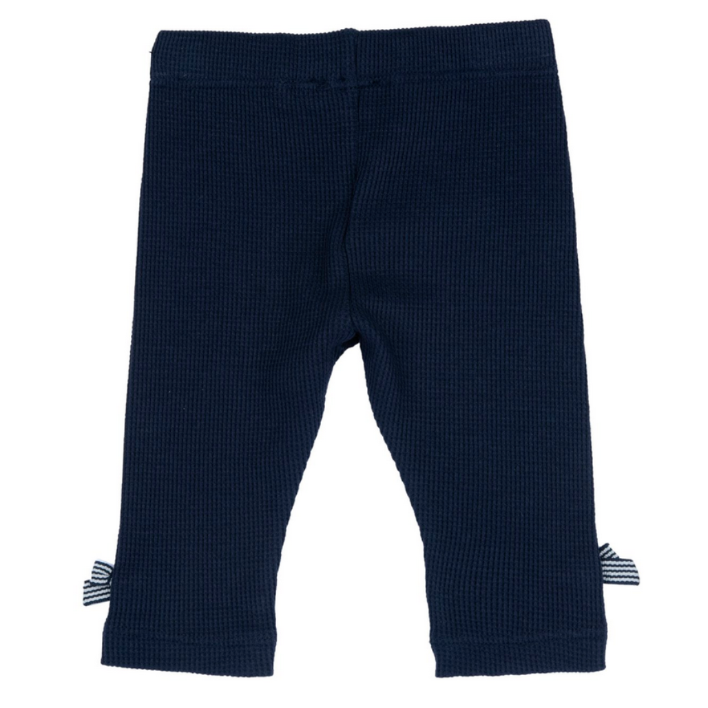 Chicco Babyhose in Dunkelblau aus weichem Stoff mit elastischem Bund und kleinen Schleifen an den Beinenden, bequem und stilvoll